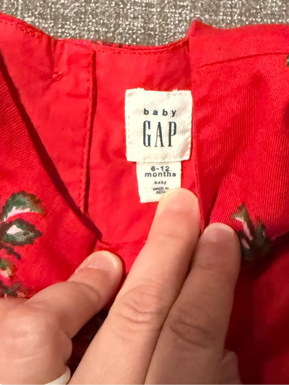 Baby GAP Red Floral Baby Dress 6-12m
